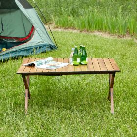 1-piece Folding Outdoor Table,Lightweight Aluminum Roll-up Rectangular Table for indoor, Outdoor Camping, Picnics,Beach,Backyard, BBQ, Party, Patio