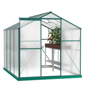 Polycarbonate Greenhouse,6'x 8' Heavy Duty Walk-in Plant Garden Greenhouse for Backyard/Outdoor