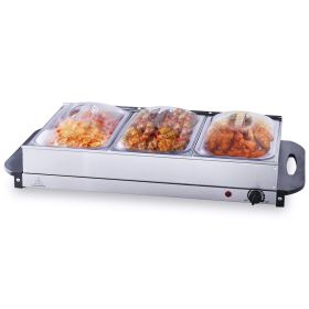 VEVOR Electric Buffet Server & Food Warmer, 25.6" x 15" Portable Stainless Steel Chafing Dish Set with Temp Control & Oven-Safe Pan