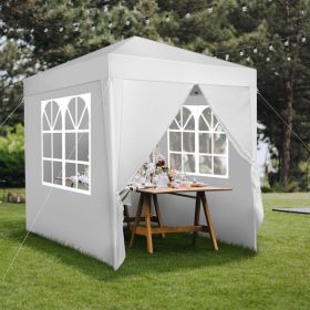 6.5*6.5ft White 4 side -2 doors 2 Windows Folding shed Oxford cloth spray iron pipe portable